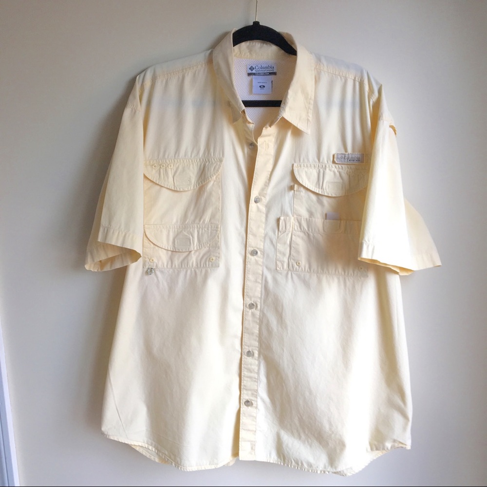 Columbia PFG Vented Fishing Shirt Yellow XL